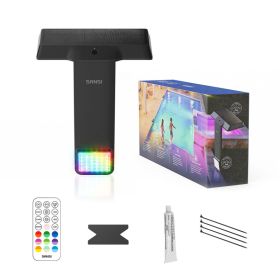 SANSI Solar Poolside RGB Light With Remote Rechargeable IP68 Waterproof Pool Light For Inground & Above Ground Pools ,20 Color,4 Modes ,5 Brightness,