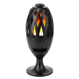 1Pc LED Flame Speakers Torch Wireless Speaker Waterproof Stereo Bass Speaker Outdoor Light-Up Speaker Atmosphere LED Flickers Night Light Patio Stake