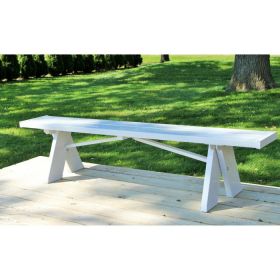 White 6 ft. Backless Vinyl Bench
