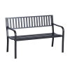 50ft Outdoor Bench Seat, Patio Bench with Slatted Seat, Metal Porch Bench, with 2 Person Design, for Poolside, Lawn, Black