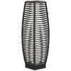 Solar-Powered Rattan Floor Lamp, Auto On/Off LED Outdoor Garden Lantern, Pathway Light, Gray