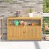 Garden Console Table Light Acacia 43.31 x 13.78 x 29.53 in