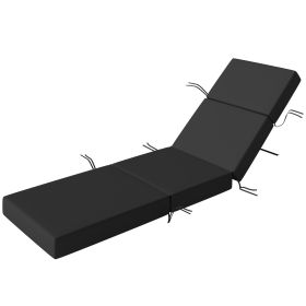 Chaise Lounge Cushion, 4" Thick Outdoor Lounge Chair Cushion with Ties for Patio, 21" x 72â€¯", Gray