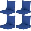 8 Patio Chair Cushions with Seat & Backrest, Fade Resistant Seat Replacement Cushion Set, Navy Blue