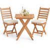 Folding Chair Table Set with Soft Seat Cushions and Table