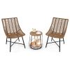 3 Piece Outdoor Furniture Set with Pet Housefor Patio Yard