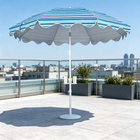 7 FT Beach Umbrella with Sand Anchor UPF 50+ for Garden Pool Backyard Protection against UV Rays