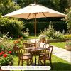 Outdoor Rectangular Patio Umbrella 7 Feet with 3 Adjustable Heights for Garden Poolside Balcony Sunshade Protection