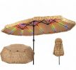 Solar Double-Sided Patio Umbrella 15 X 9 FT with 144 Multi-Colored Flowing Lights 12 Modes 12 Ribs for Outdoor Entertaining And Dining