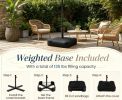 13 foot double-sided terrace umbrella with 108 LED lights and base, including outdoor sunshade and waterproof market umbrella