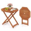 Octagon Folding Patio Table with 2 Inches Umbrella Hole