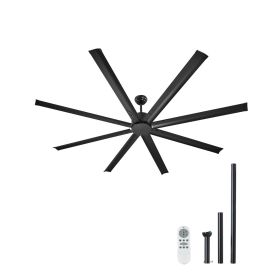 84 In Ceiling Fan without Light, 6-Speed Remote Control, Aluminum 8-Blade, Reversible DC Motor