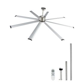 84 In Ceiling Fan without Light, 6-Speed Remote Control, Aluminum 8-Blade, Reversible DC Motor, Modern Low Profile Flush Mount Fan for Bedroom