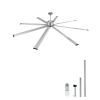 96 In Ceiling Fan without Light, 6-Speed Remote Control, Aluminum 8-Blade, Reversible DC Motor, Modern Low Profile Flush Mount Fan for Bedroom