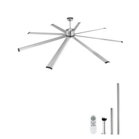 96 In Ceiling Fan without Light, 6-Speed Remote Control, Aluminum 8-Blade, Reversible DC Motor, Modern Low Profile Flush Mount Fan for Bedroom