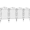 Garden Fence, 4 Pack Steel Fence Panels, 11.5' L x 43" H, Rust-Resistant Decorative Border Flower Edging for Yard, Landscape, Patio, Outdoor Decor