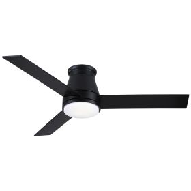 48 in. Integrated LED Farmhouse Indoor/Outdoor Black Smart Ceiling Fan with Remote Control