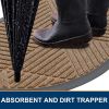 Half Circle Front Door Mat Outside Entrance, Heavy Duty Sturdy Natural Rubber Doormat, Trap Dirt and Moisture
