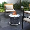 Smokeless Fire Pit Portable Magnesium Oxide Bonfire Stove with Mat Black For Patio and Picnic