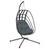 Hanging Egg Chair Anthracite and Black Steel, Polypropylene Large
