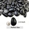 38lbs Black Pebbles for Plants, 2-3 Inch High Polished Natural Large River Rocks for Landscaping
