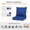 8 Patio Chair Cushions with Seat & Backrest, Fade Resistant Seat Replacement Cushion Set, Navy Blue