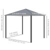 10'x10' Covered Gazebo, Outdoor Patio Gazebo with Mesh Sidewalls and Privacy Curtains, Canopy Pergolas in Black