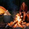 Household Coal Ash Can with Side Grips for Fireplace Fire Pits