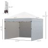 10' x 10' Pop Up Canopy with Leg Weight Bags, Carry Bag, 3 Sidewalls, Height Adjustable ,Event Shelter Gazebo for Garden, White