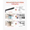 72 Inch Ceiling Fan without Light, 6-Speed Remote Control, 3-Wood-Blade, Reversible DC Motor, Modern Low Profile Flush Mount Exterior Fan for Bedroom