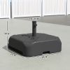 Patio Umbrella Base with Wheels, Telescopic Handle, 158 lb Sand or 99 lb Water Filled Umbrella Stand, Black