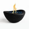 Tabletop Fire Pit Black, Outdoor & Indoor Fire Pit, Portable Concrete Fire Pit, Personal Ethanol Fireplace, Outdoor Table Top Fire Pit