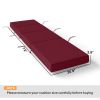 Chaise Lounge Cushion, 4" Thick Outdoor Lounge Chair Cushion with Ties for Patio, 21" x 72â€¯", Red