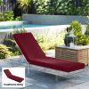 Chaise Lounge Cushion, 4" Thick Outdoor Lounge Chair Cushion with Ties for Patio, 21" x 72â€¯", Red
