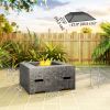 Fire Pit with Fire Poker, Wood Burning Firepit for Outside with Mesh Lid, Magnesium Oxide Stone Texture, Charcoal Grey