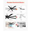 84 In Ceiling Fan without Light, 6-Speed Remote Control, Aluminum 8-Blade, Reversible DC Motor