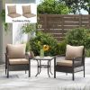 4 Patio Chair Cushions with Seat & Backrest, Fade Resistant Seat Replacement Cushion Set, Beige