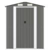 Garden Shed Light Gray 75.6"x140.6"x87.8" Galvanized Steel