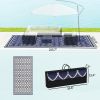 Reversible Outdoor Rug, Waterproof Plastic Straw with Carry Bag, 9' x 18', Blue & White Lantern