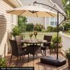 165 LBS  Cantilever Umbrella Base with Wheels and Cross Base