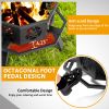Same Code0784960335" Octagonal Sheet Assembled Fire Pit, Black Heavy Duty Wrought Iron Wood Fire Pit with Foot Rest Pedals