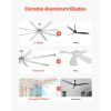 96 In Ceiling Fan without Light, 6-Speed Remote Control, Aluminum 8-Blade, Reversible DC Motor, Modern Low Profile Flush Mount Fan for Bedroom