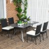 Rattan Outdoor Dining Chairs with Cushions Cream White Patio Comfort