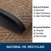 Half Circle Front Door Mat Outside Entrance, Heavy Duty Sturdy Natural Rubber Doormat, Trap Dirt and Moisture