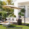 Cantilever Patio Umbrella Base 220 LBS Water and Sand Fillable Weighted Stand