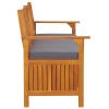 Storage Bench with Cushion 66.9" Solid Wood Acacia