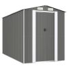 Garden Shed Light Gray 75.6"x140.6"x87.8" Galvanized Steel