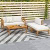 5 Piece Outdoor Conversation Furniture Set with 3 Chairs 1 Ottoman and 1 Coffee Table