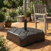 Patio Umbrella Base with Wheels, Telescopic Handle, 158 lb Sand or 99 lb Water Filled Umbrella Stand, Black