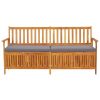 Storage Bench with Cushion 66.9" Solid Wood Acacia